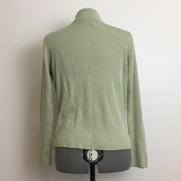 Vintage Requirements Green Ribbed Mock Neck Sweater - Picture 2 of 3